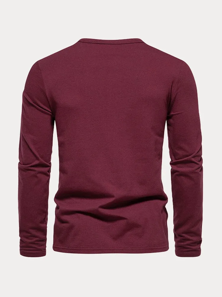100% Cotton Two-tone Henley Shirt