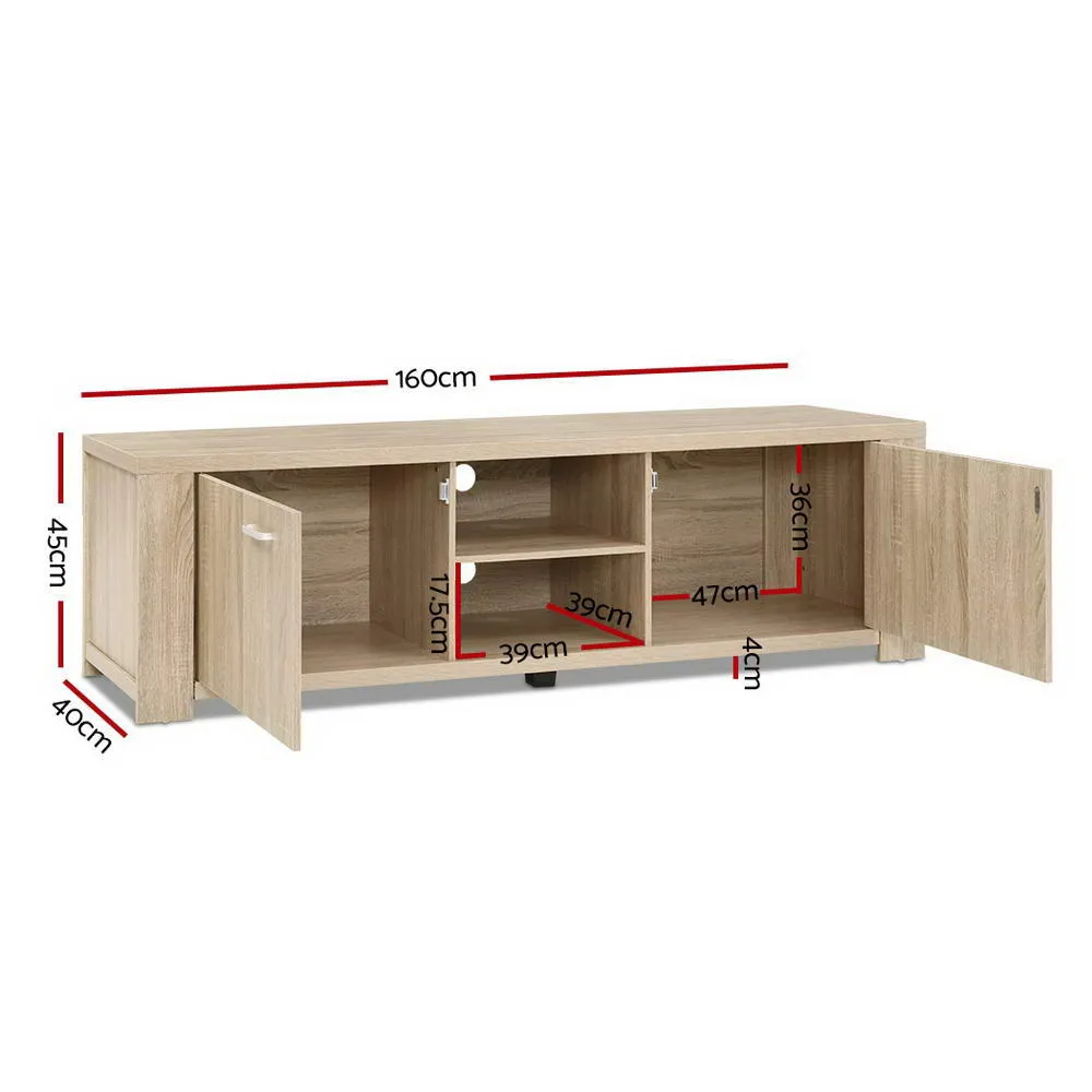 160cm Oak TV Cabinet Entertainment Unit, Dual Cabinets - Artiss