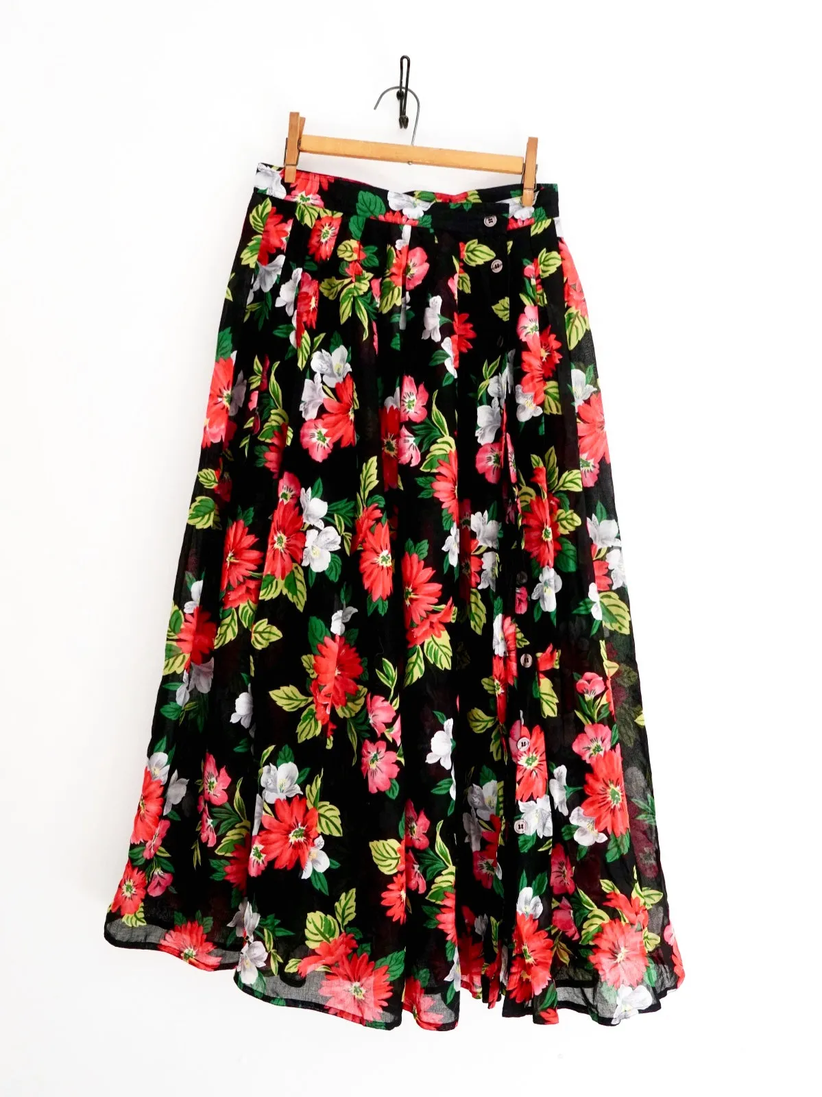 80's Daisy Floral Maxi Skirt