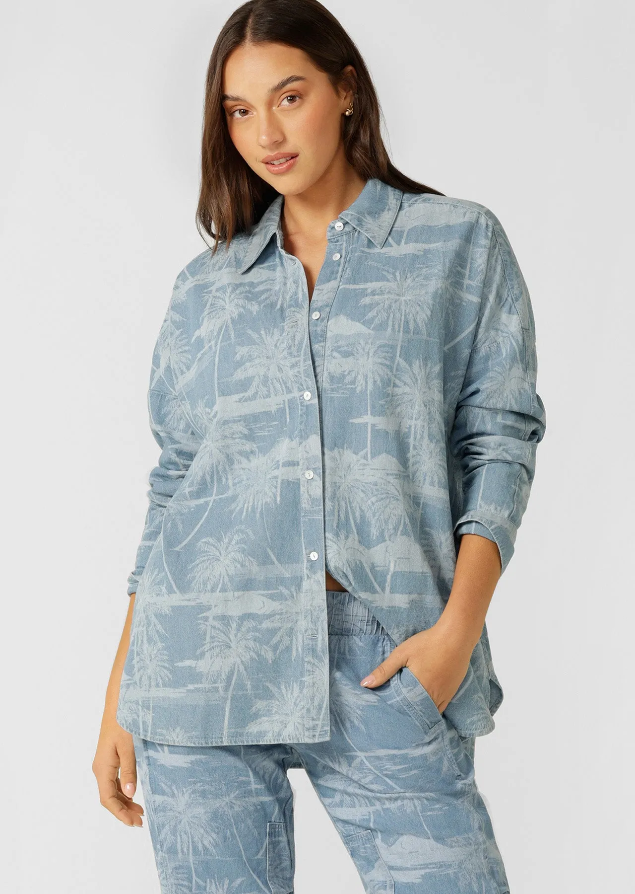 Aloha Button Up Shirt  | Aloha Blues Print