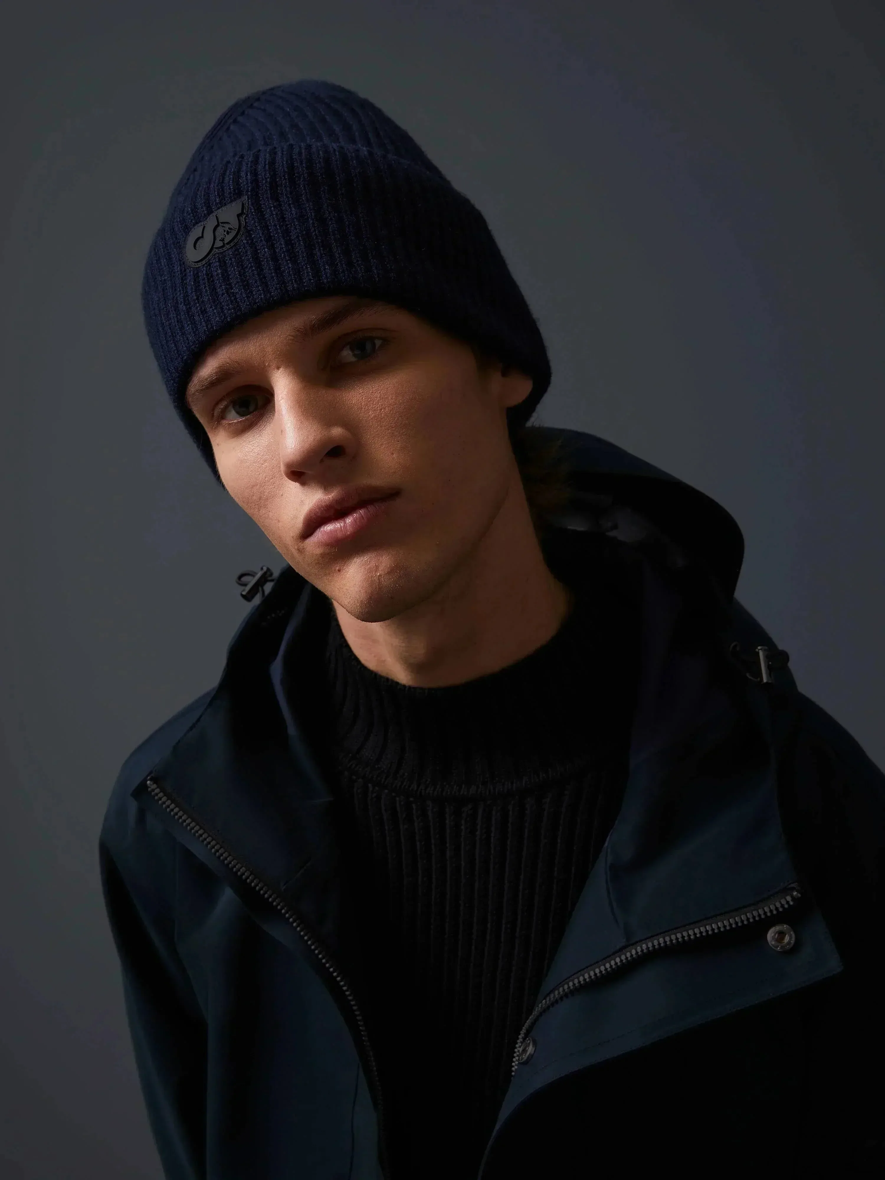 AlphaTauri Adaeo Cashmere-Blend Knit Beanie Navy