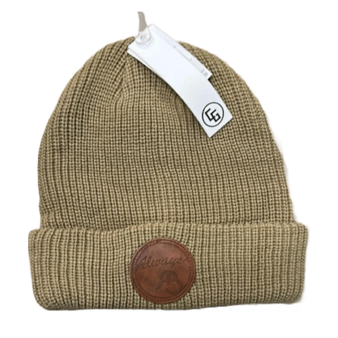 Always Boardshop Leather Patch Basic Beanie (Multiple Color Options)