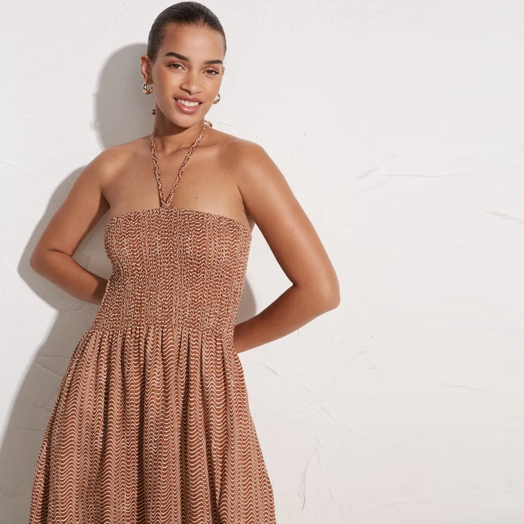Alyvia Midi Dress (Vadella Chocolate)