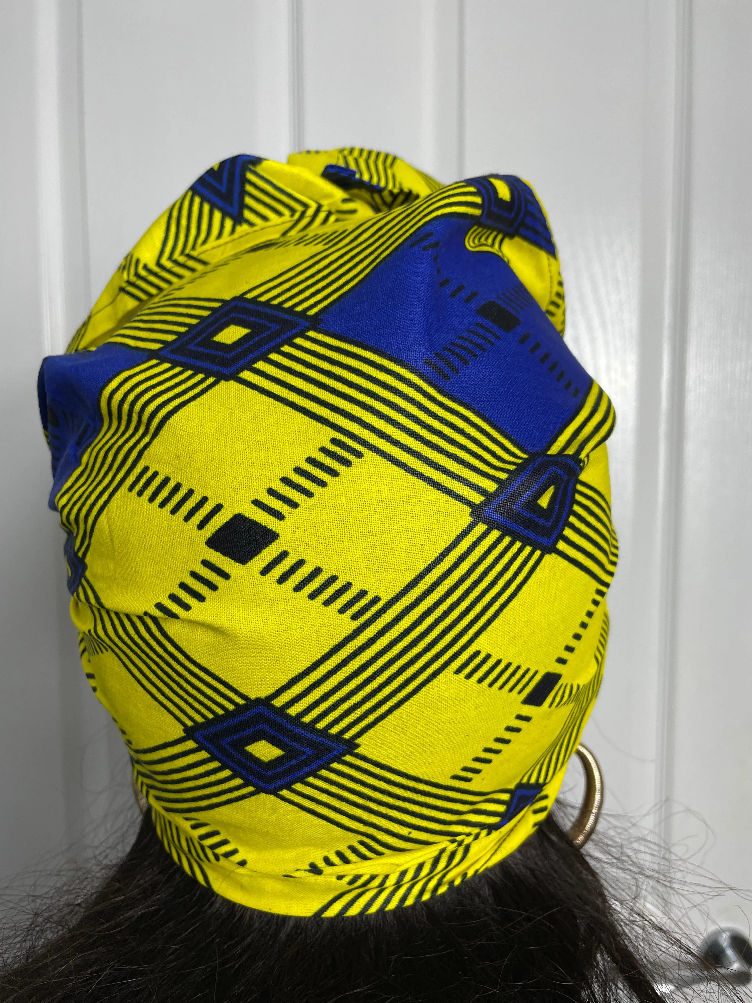 Ana Yellow and Blue Ankara Headwrap/Scarf