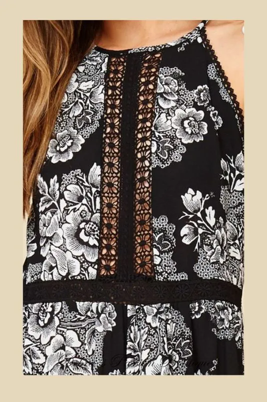 Annabelle Peasant Tier Maxi Dress - Black