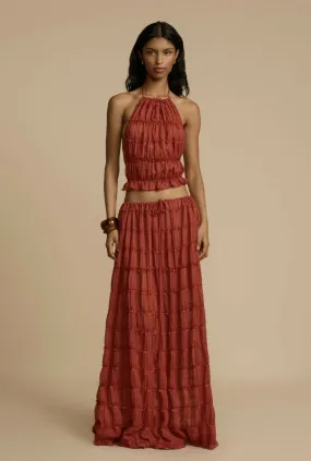 Arcina Ori Juliette Halter and Skirt Set in Red