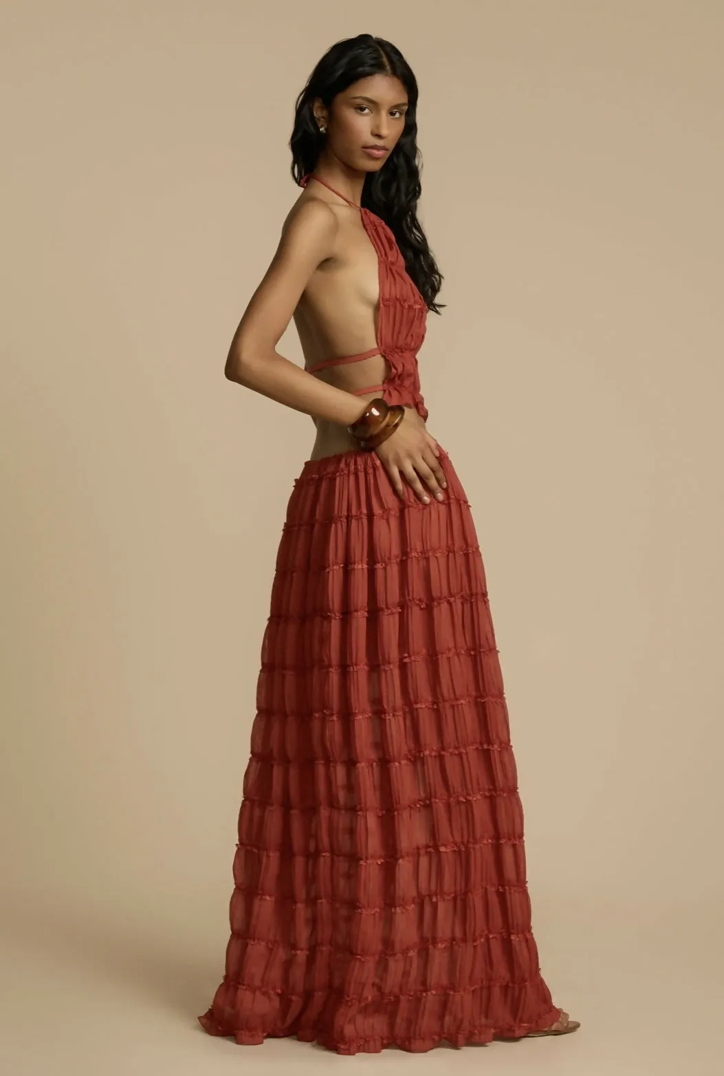 Arcina Ori Juliette Halter and Skirt Set in Red
