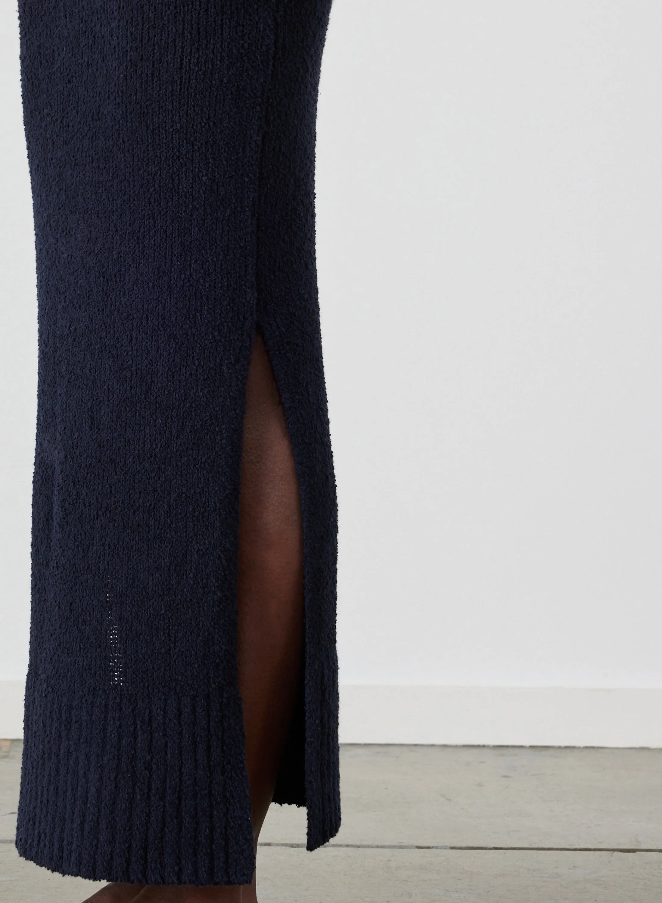 Arie Organic Cotton Cashmere Knit Maxi Skirt | Navy