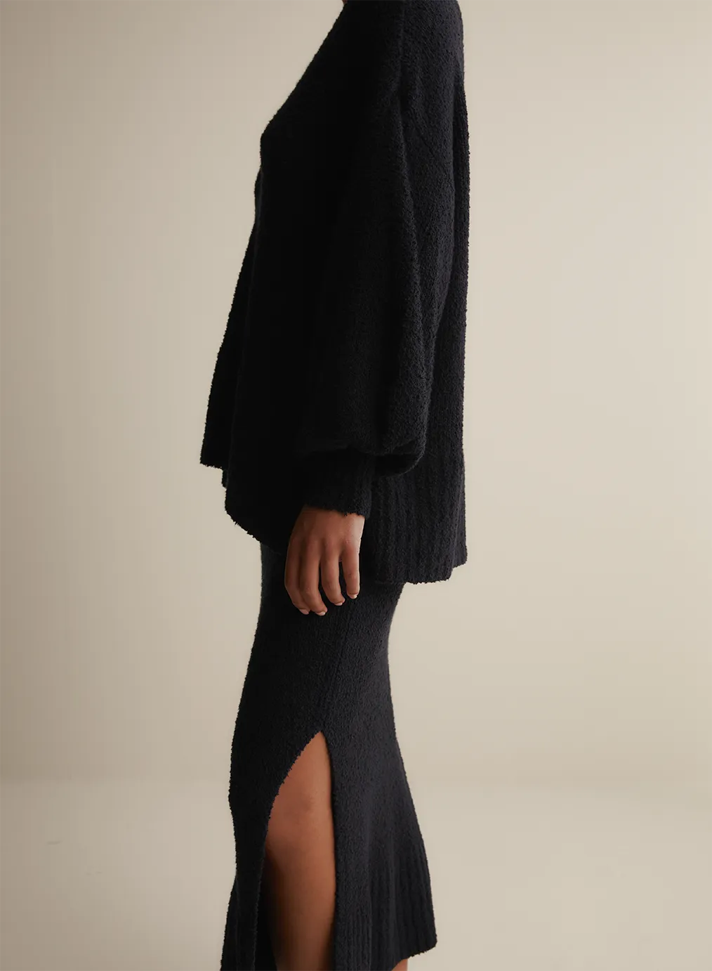 Arie Organic Cotton Cashmere Knit Maxi Skirt | Navy