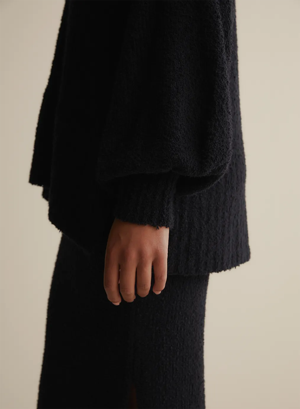 Arie Organic Cotton Cashmere Knit Maxi Skirt | Navy