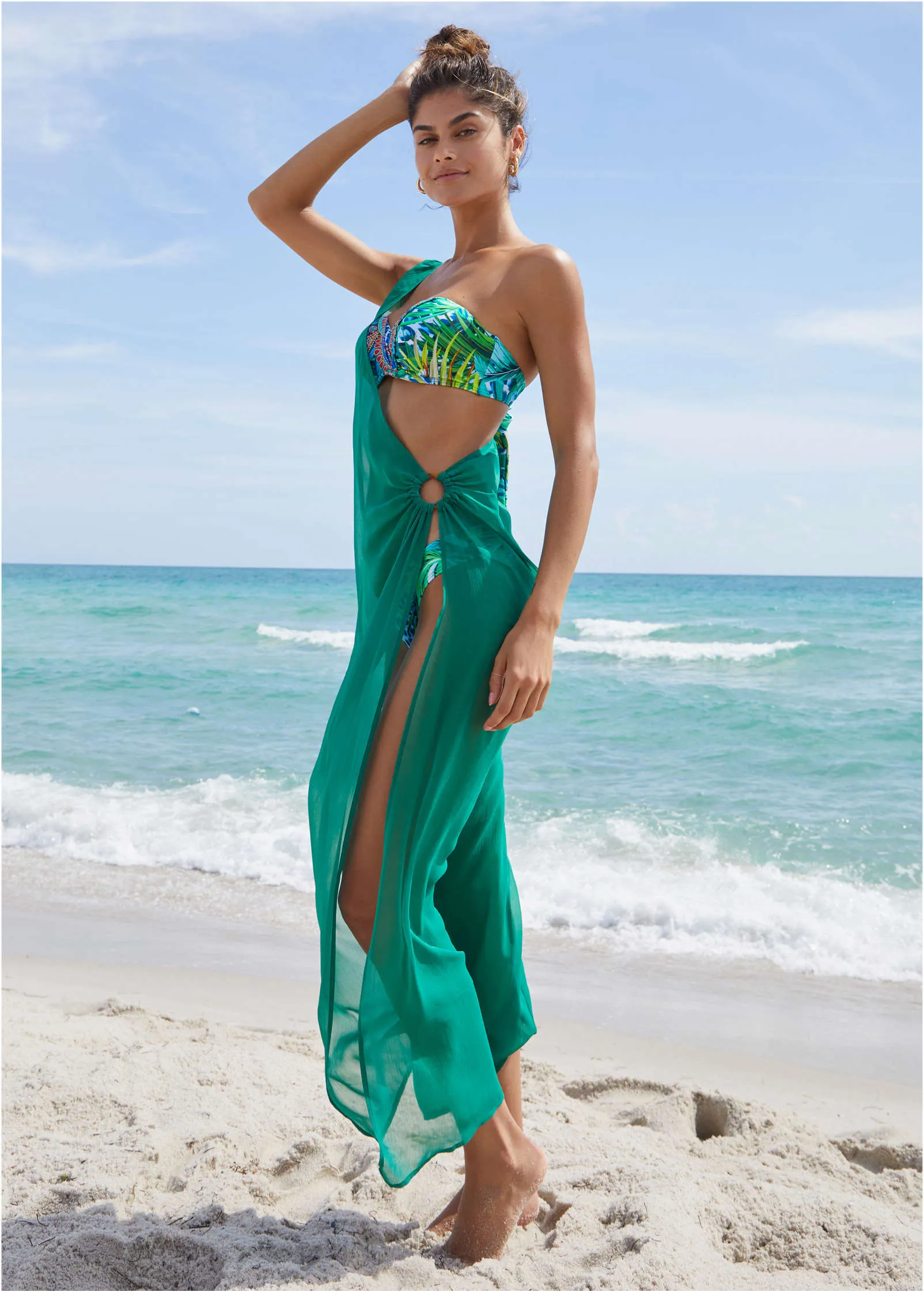 Asymmetrical Cover-Up - Green Glory