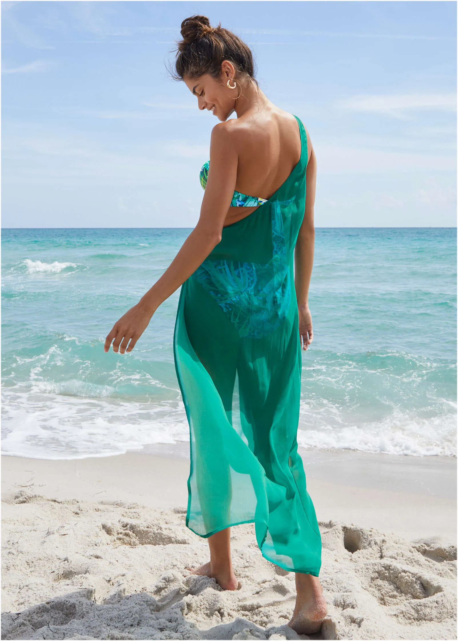 Asymmetrical Cover-Up - Green Glory