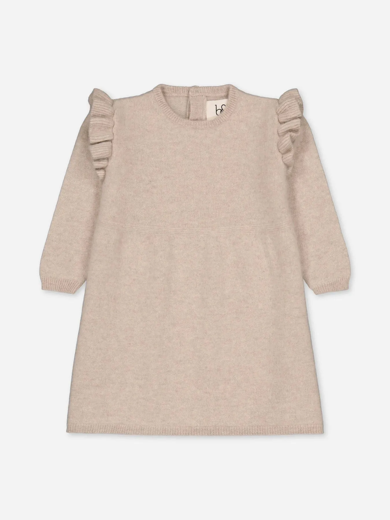 Baby's Ruffled Cashmere Dress Beige
