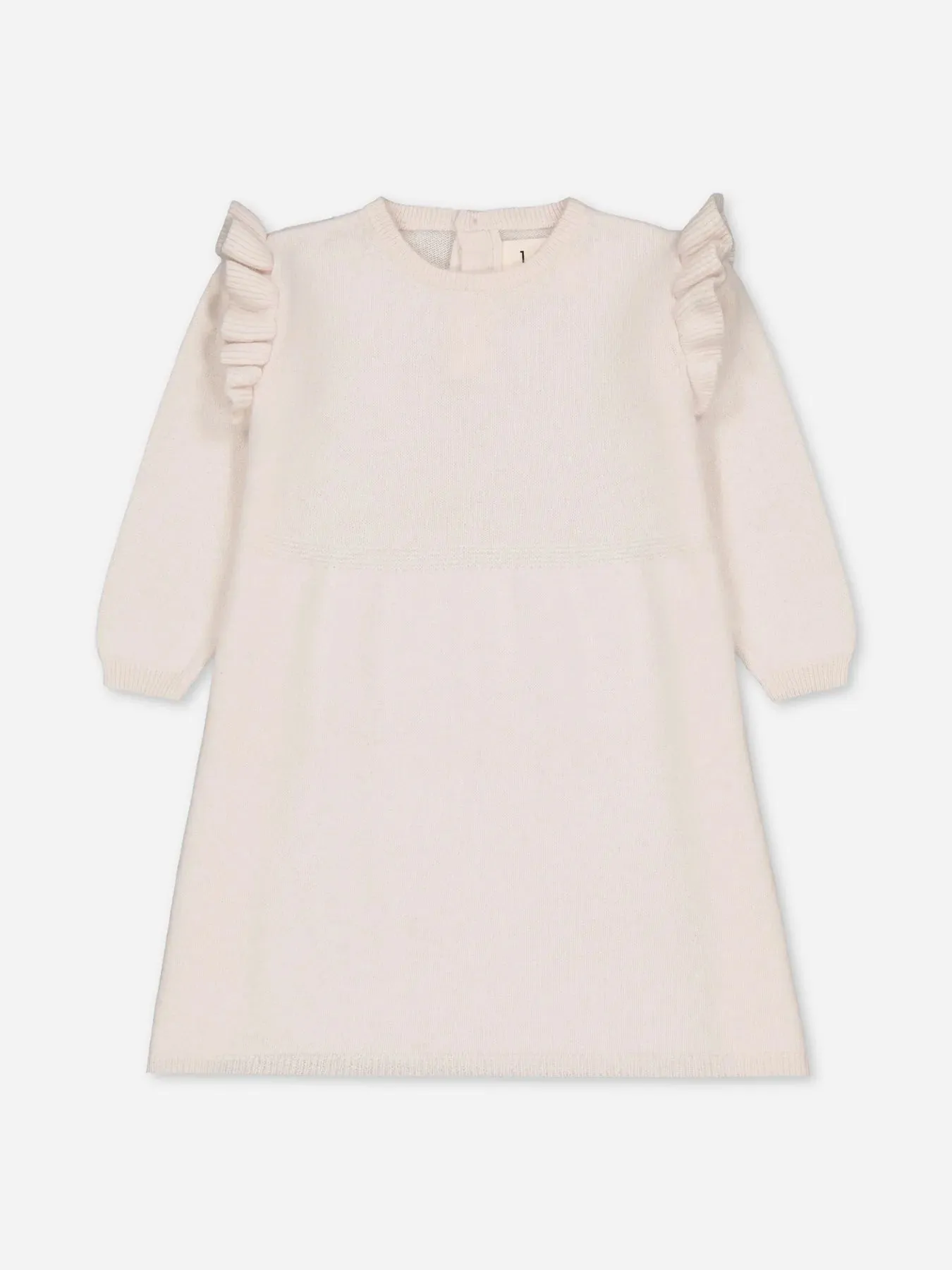 Baby's Ruffled Cashmere Dress Ivory