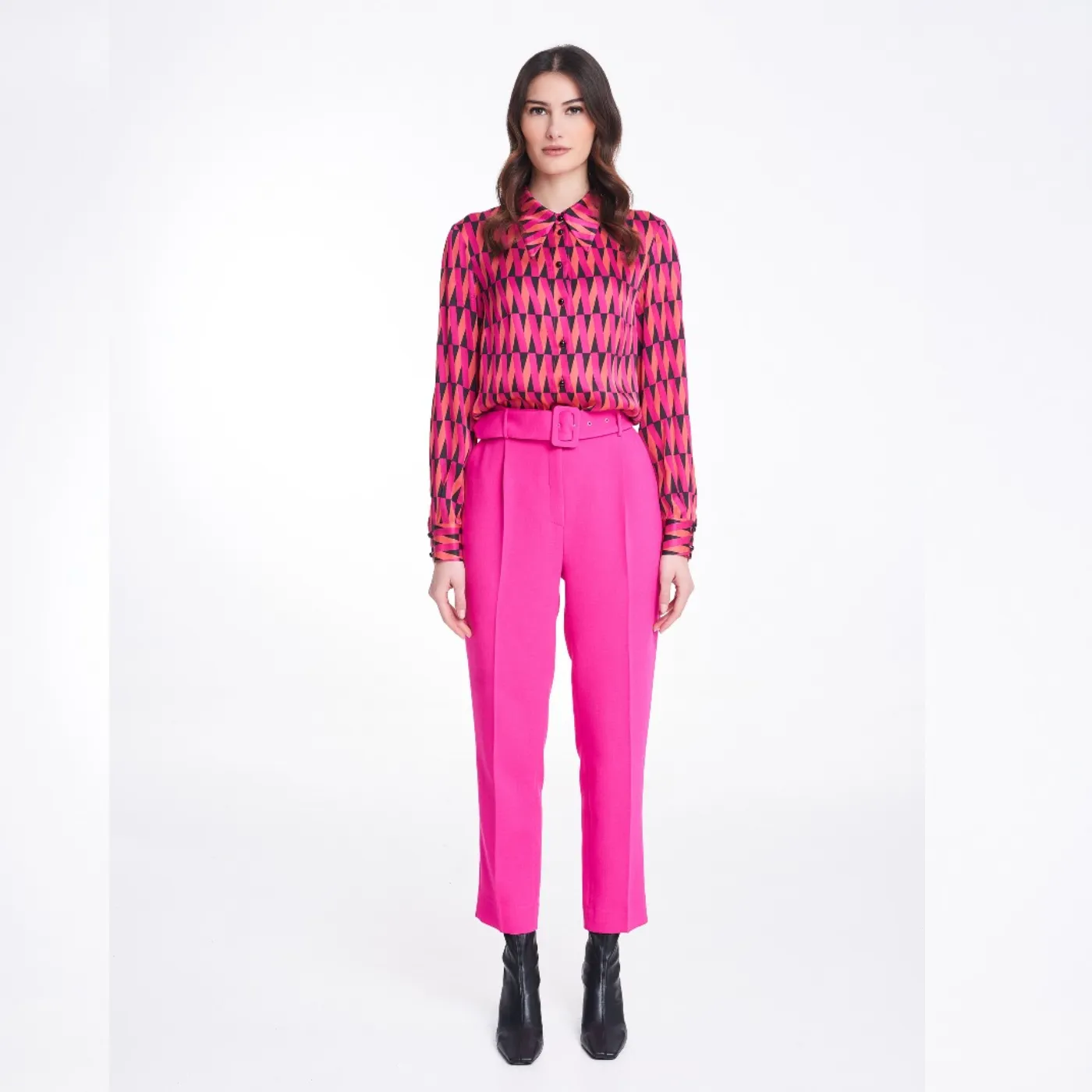 Badoo Hot Pink Belted Trouser