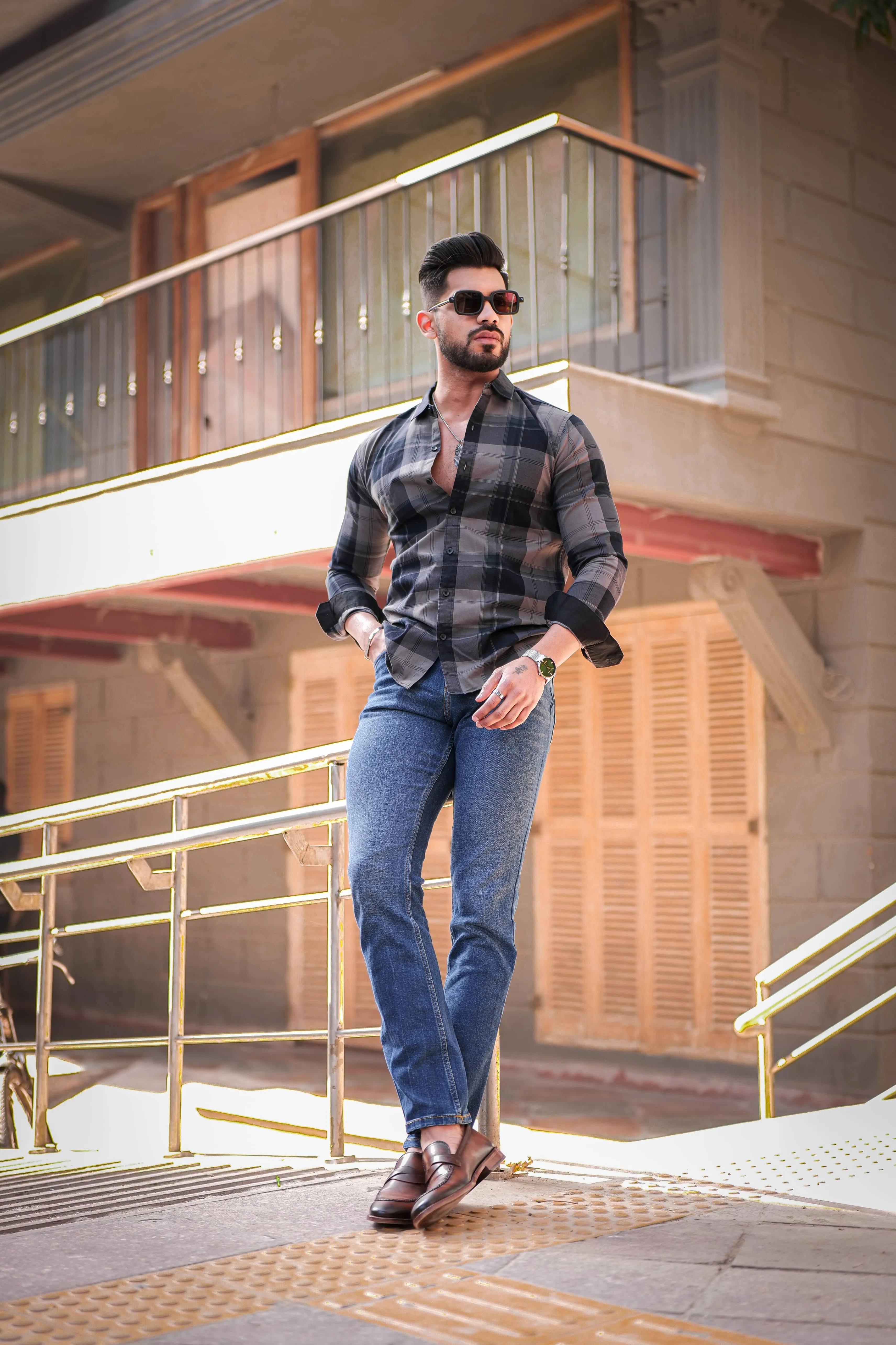 Baltic Sea Checkered Cotton Shirt