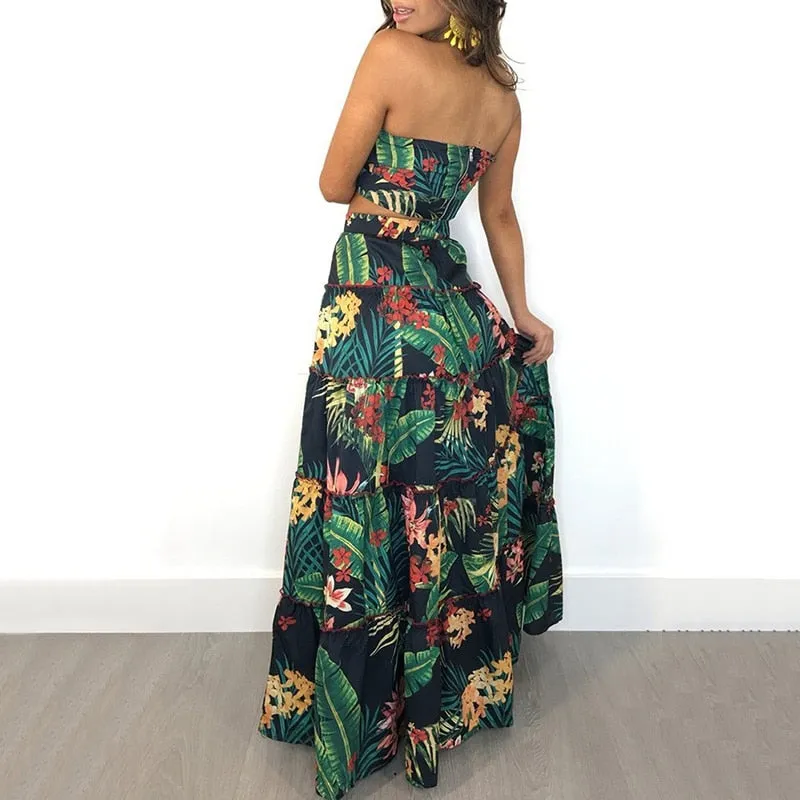 Bandeau Floral Maxi Two Peice