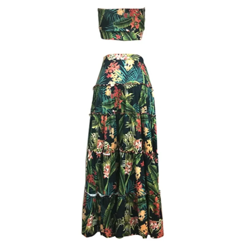 Bandeau Floral Maxi Two Peice