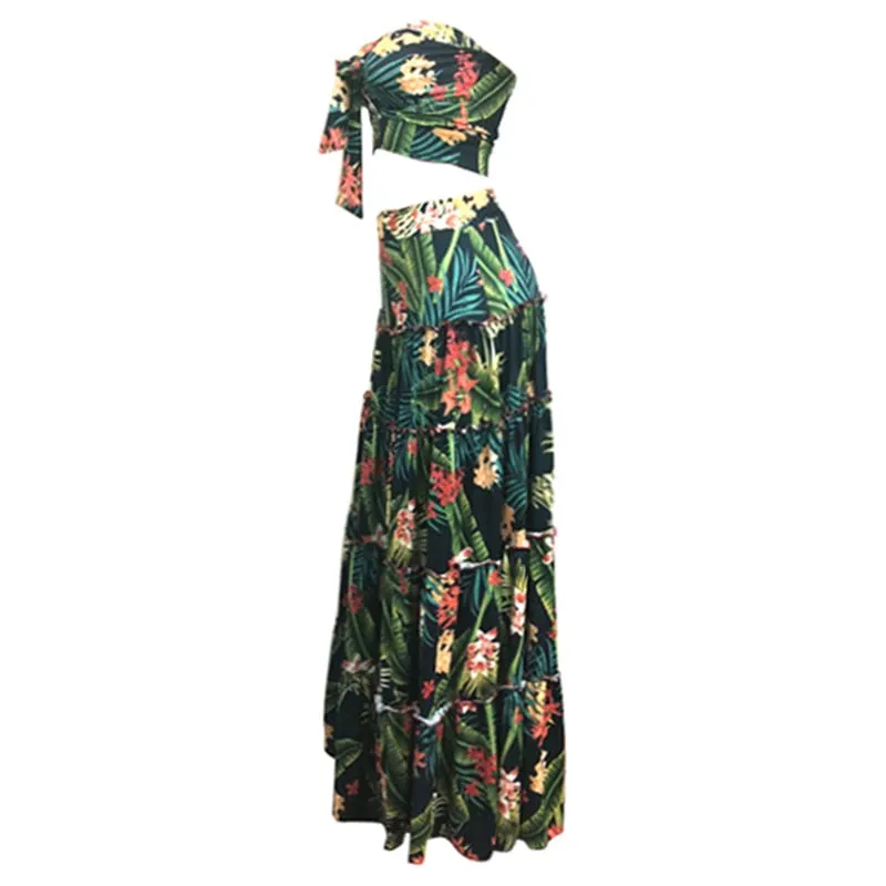 Bandeau Floral Maxi Two Peice