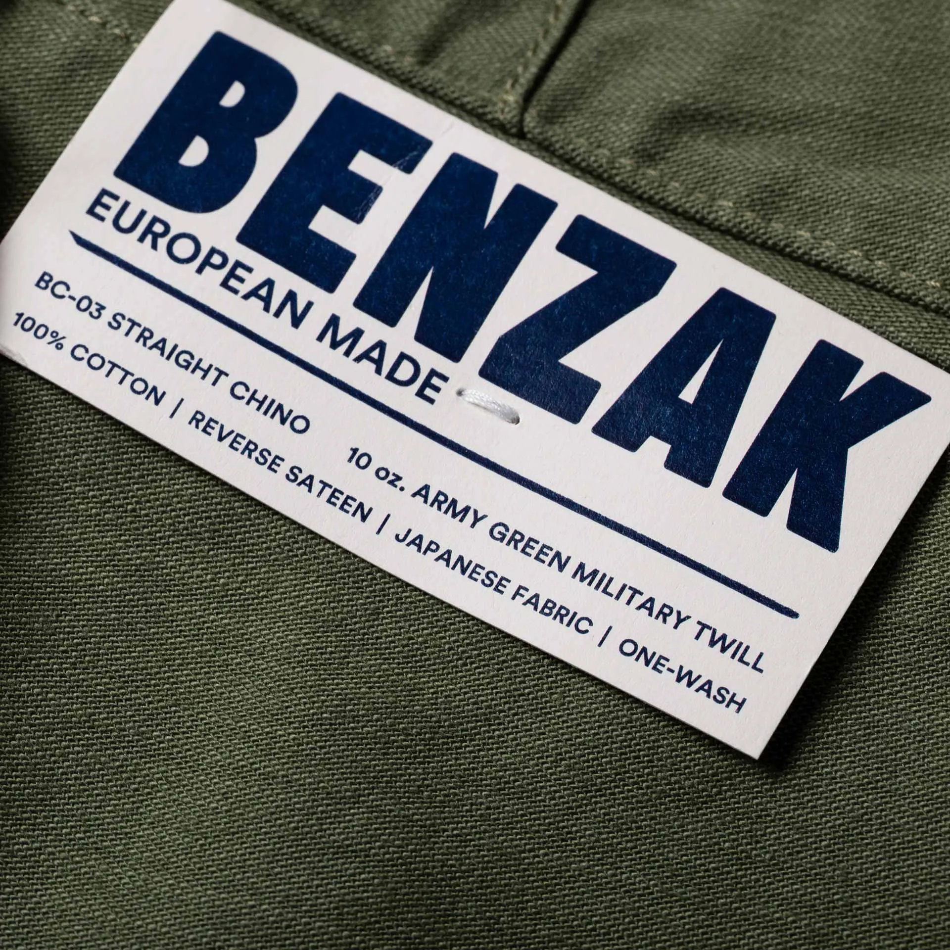 BC-03 STRAIGHT CHINO 10 oz. army green military twill [CORE]
