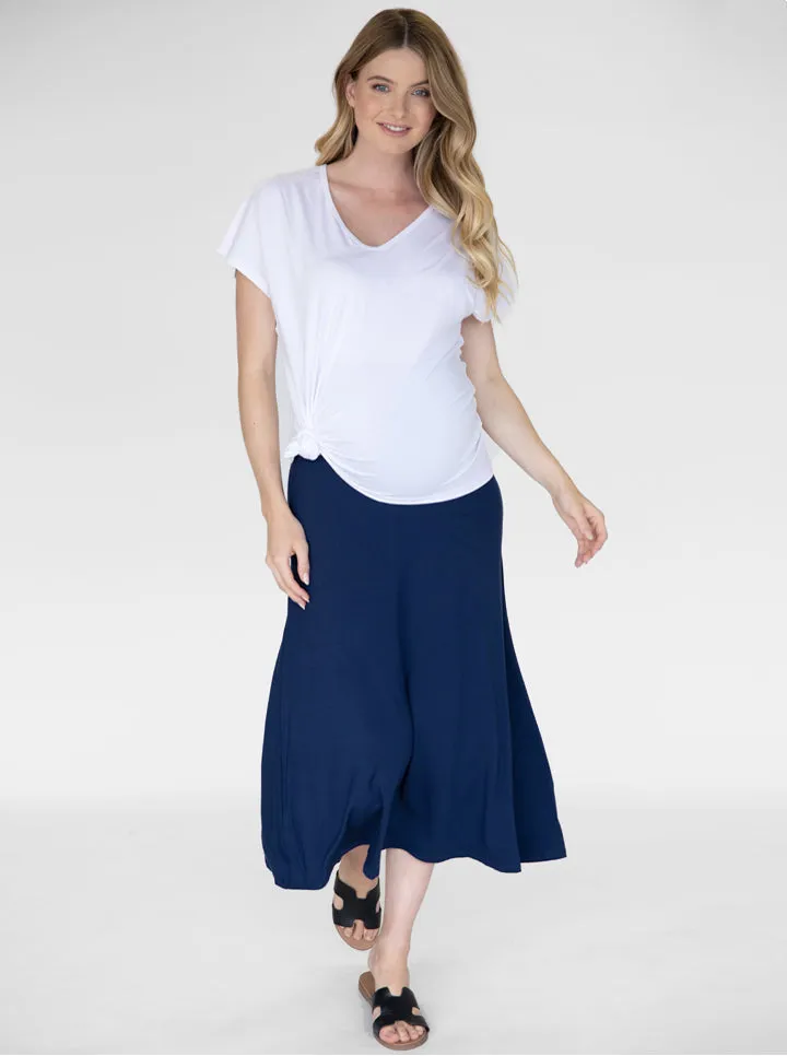 Becky Long Maternity Skirt in Navy
