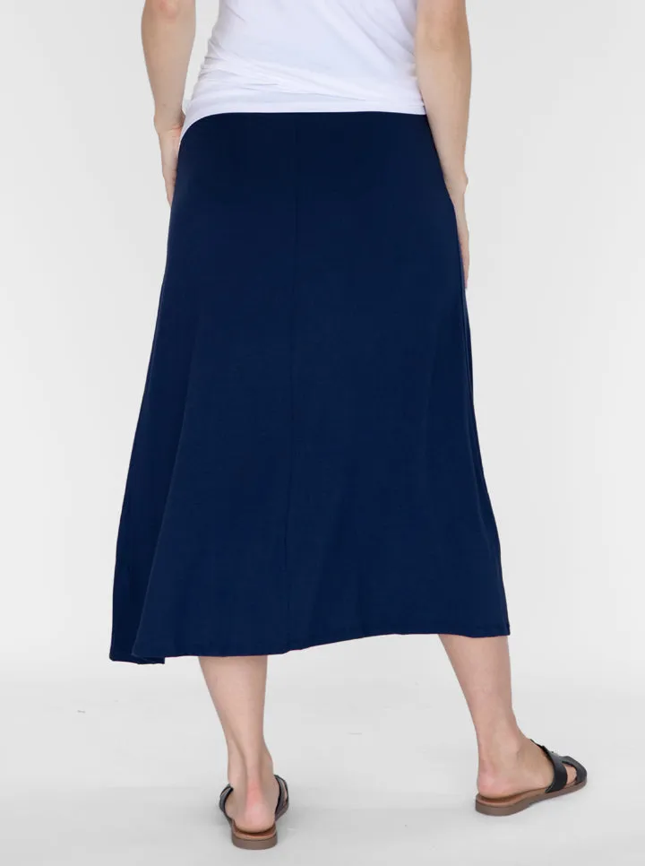 Becky Long Maternity Skirt in Navy