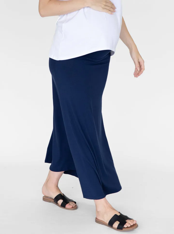 Becky Long Maternity Skirt in Navy