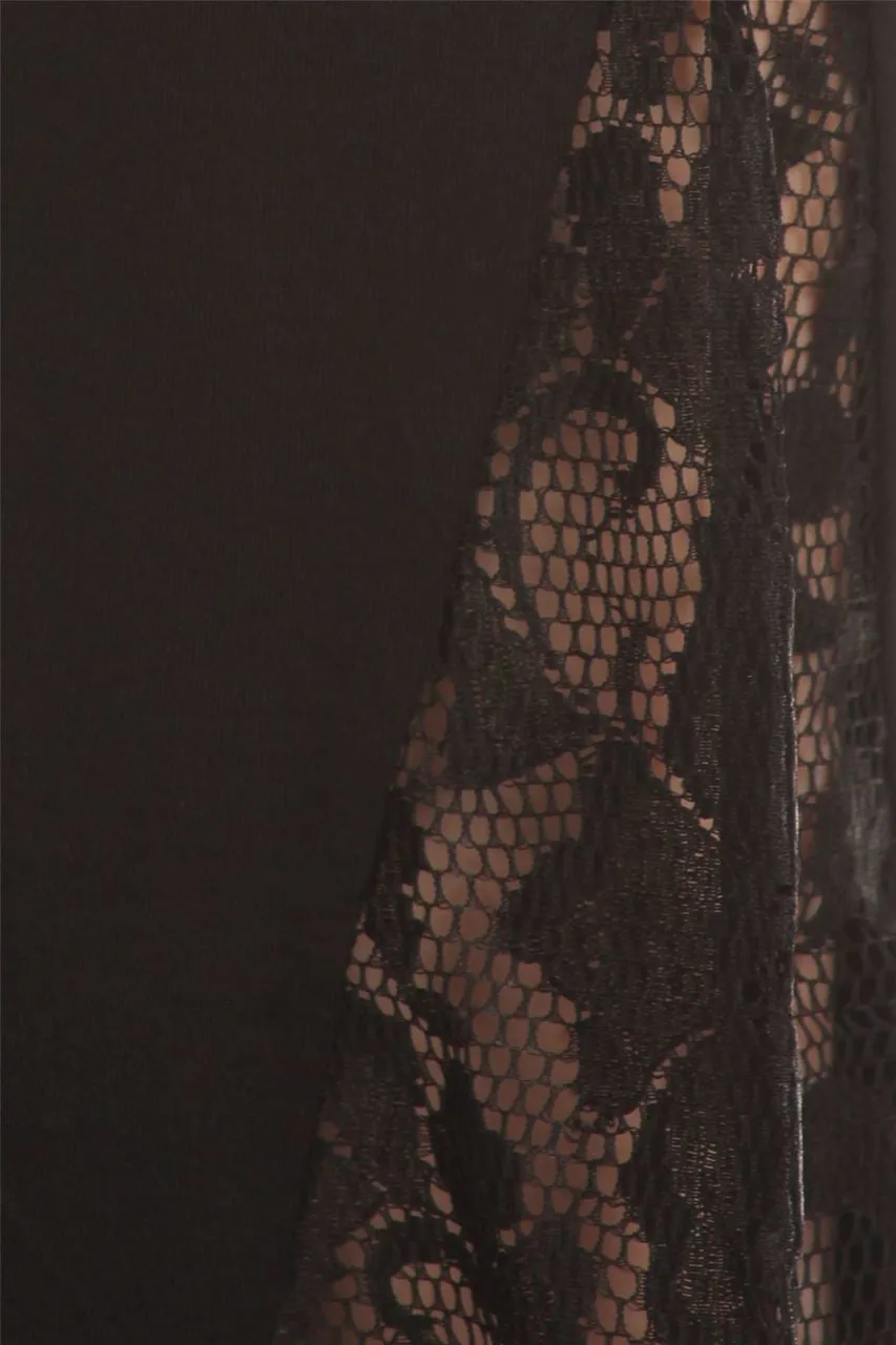 Bell Bottoms Yoga Pants Black Lace Detailed Flare