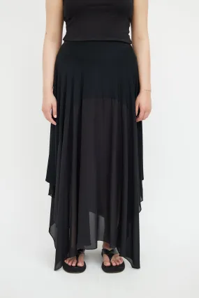 Black Asymmetrical Maxi Skirt