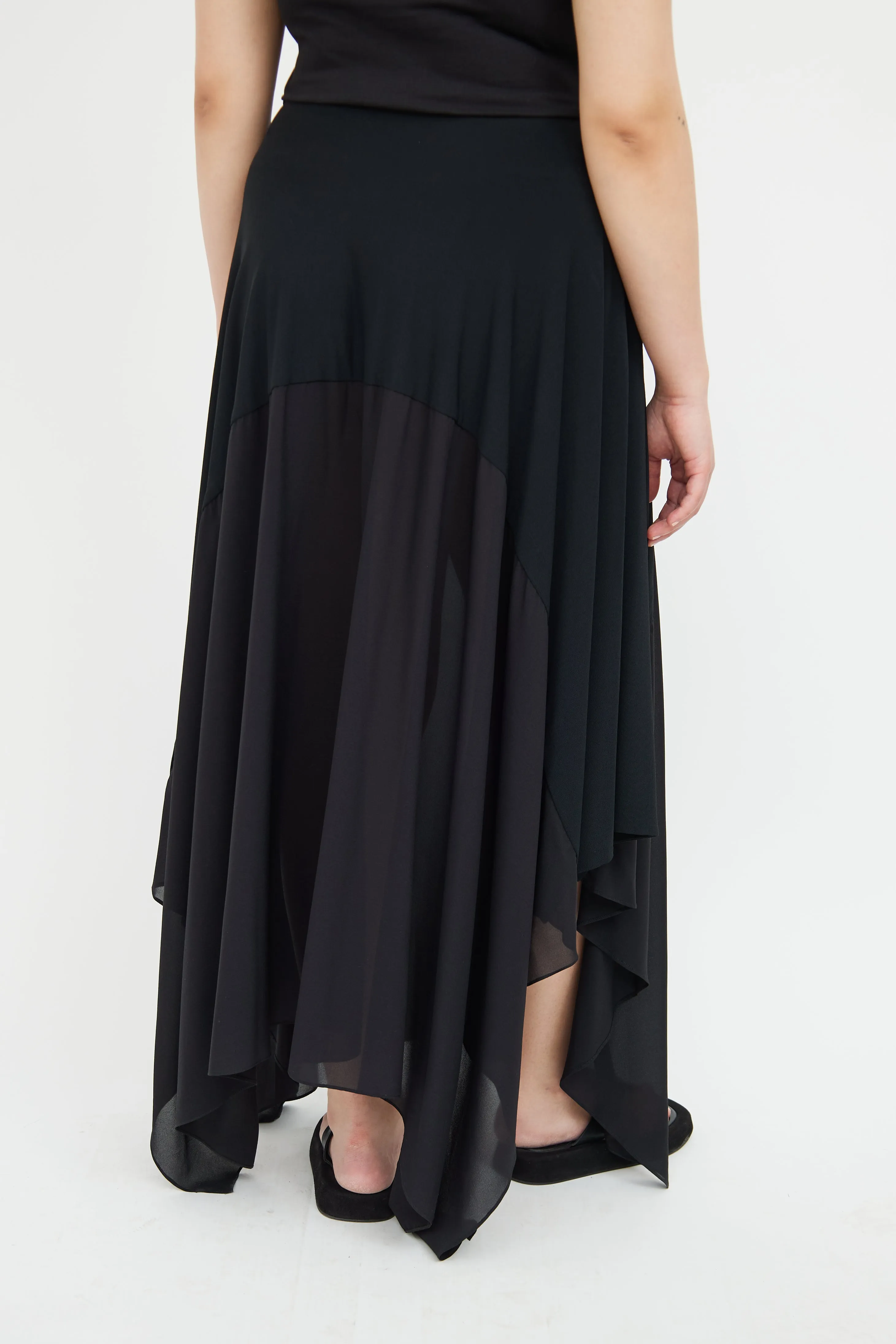 Black Asymmetrical Maxi Skirt