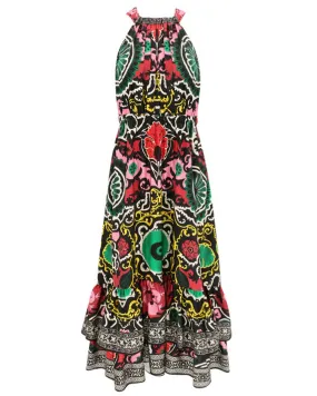 Black Monarch Loyce Twist Ruffle Maxi Dress