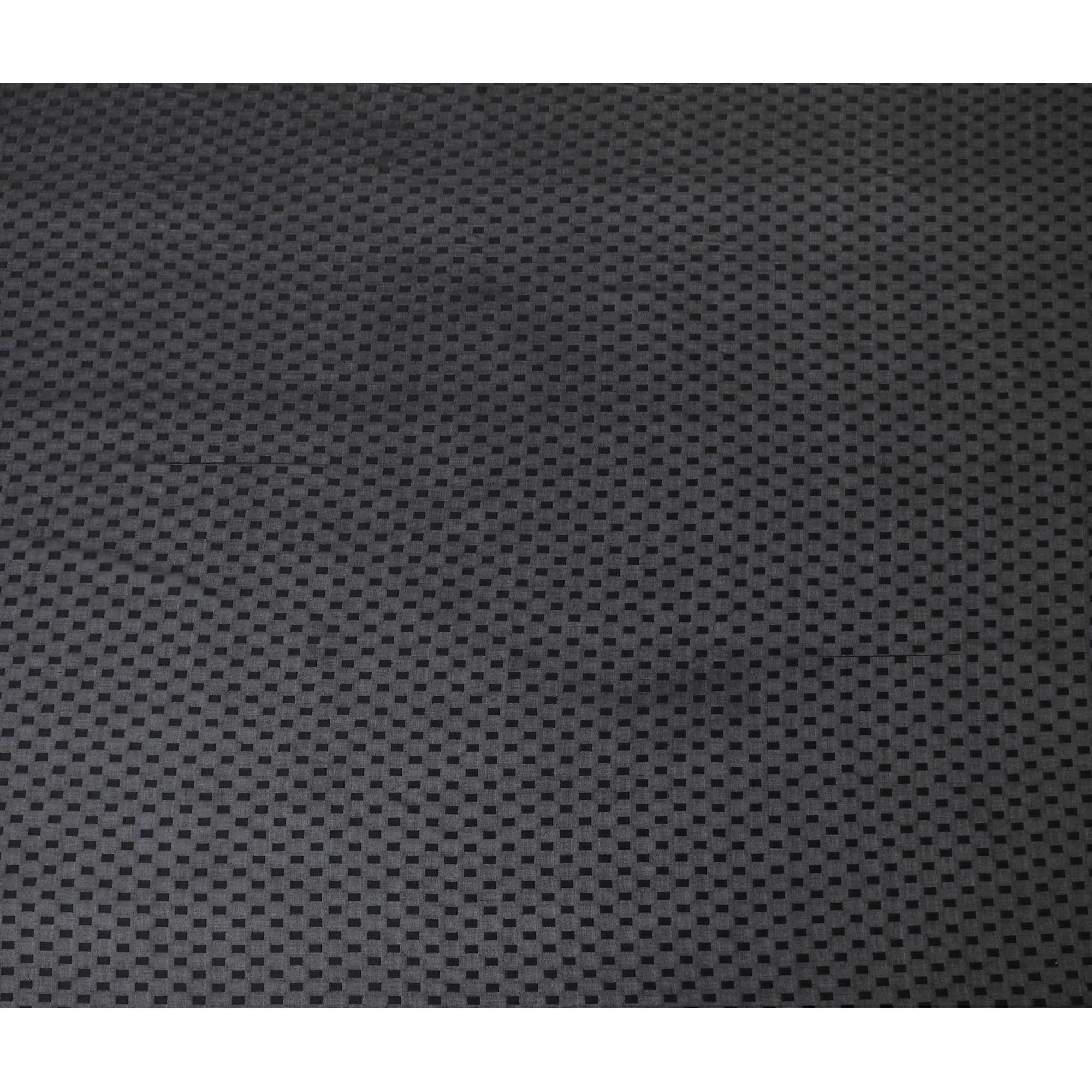Black Premium pure cotton voile fabric with same tone clip cord design-D12062
