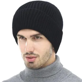 Black Ribbed Beanie