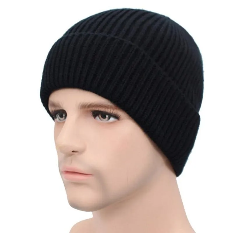 Black Ribbed Beanie