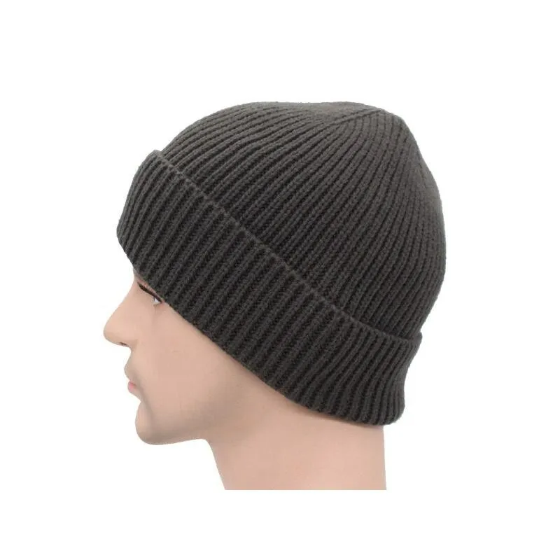 Black Ribbed Beanie