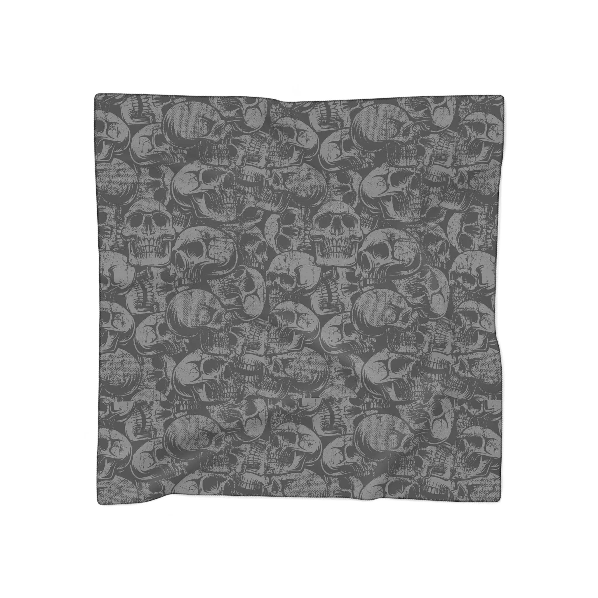Black Skulls Poly Chiffon or Voile Scarf