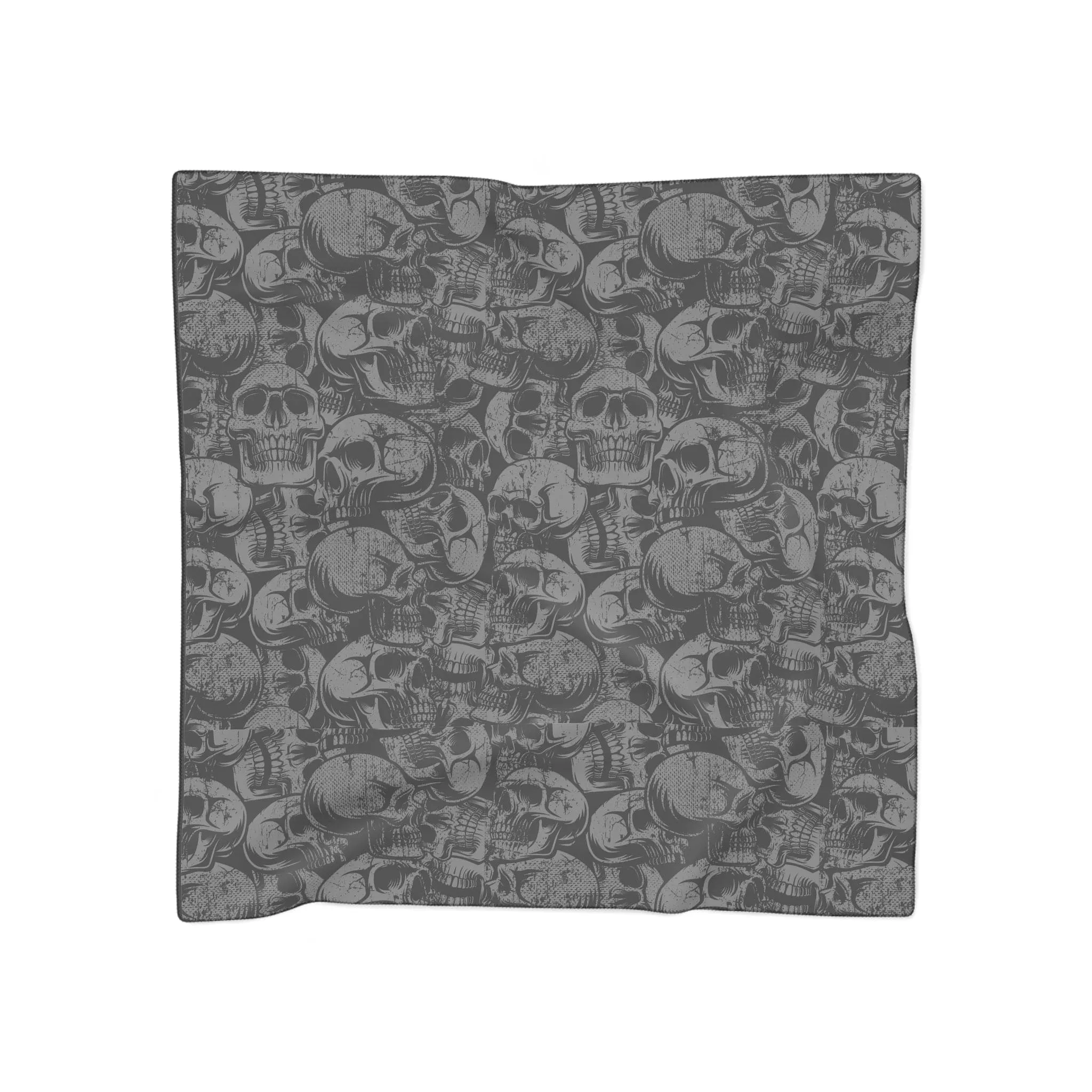 Black Skulls Poly Chiffon or Voile Scarf