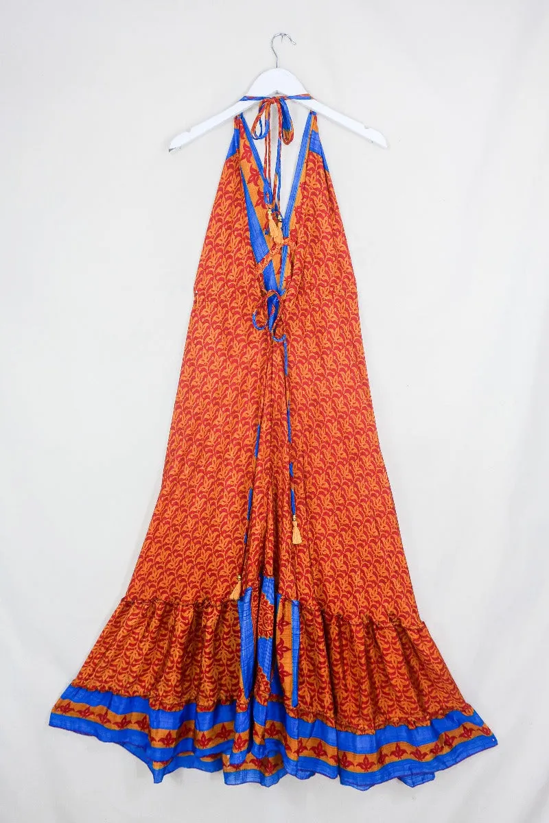 Blossom Halter-Neck Maxi Dress - Chilli & Nectar Flora Mandala - Free Size M/L