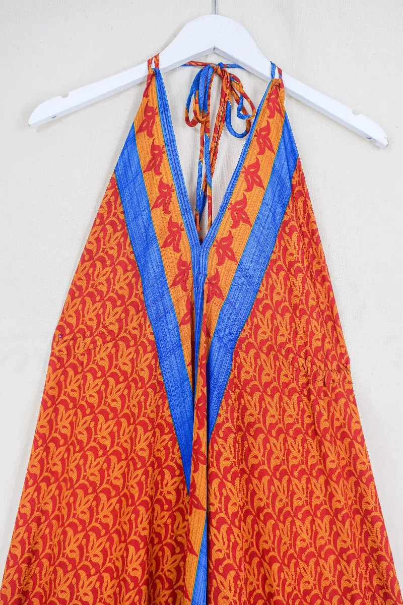 Blossom Halter-Neck Maxi Dress - Chilli & Nectar Flora Mandala - Free Size M/L