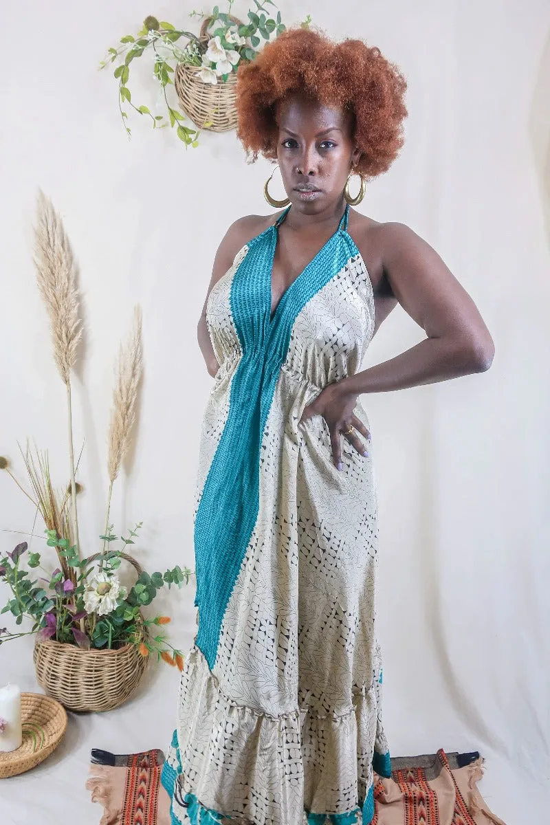 Blossom Halter-Neck Maxi Dress - We'll Be Fine Line - Free Size XL
