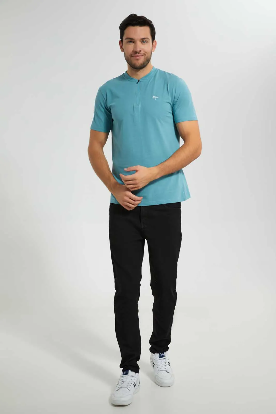Blue Stand Polo Shirt