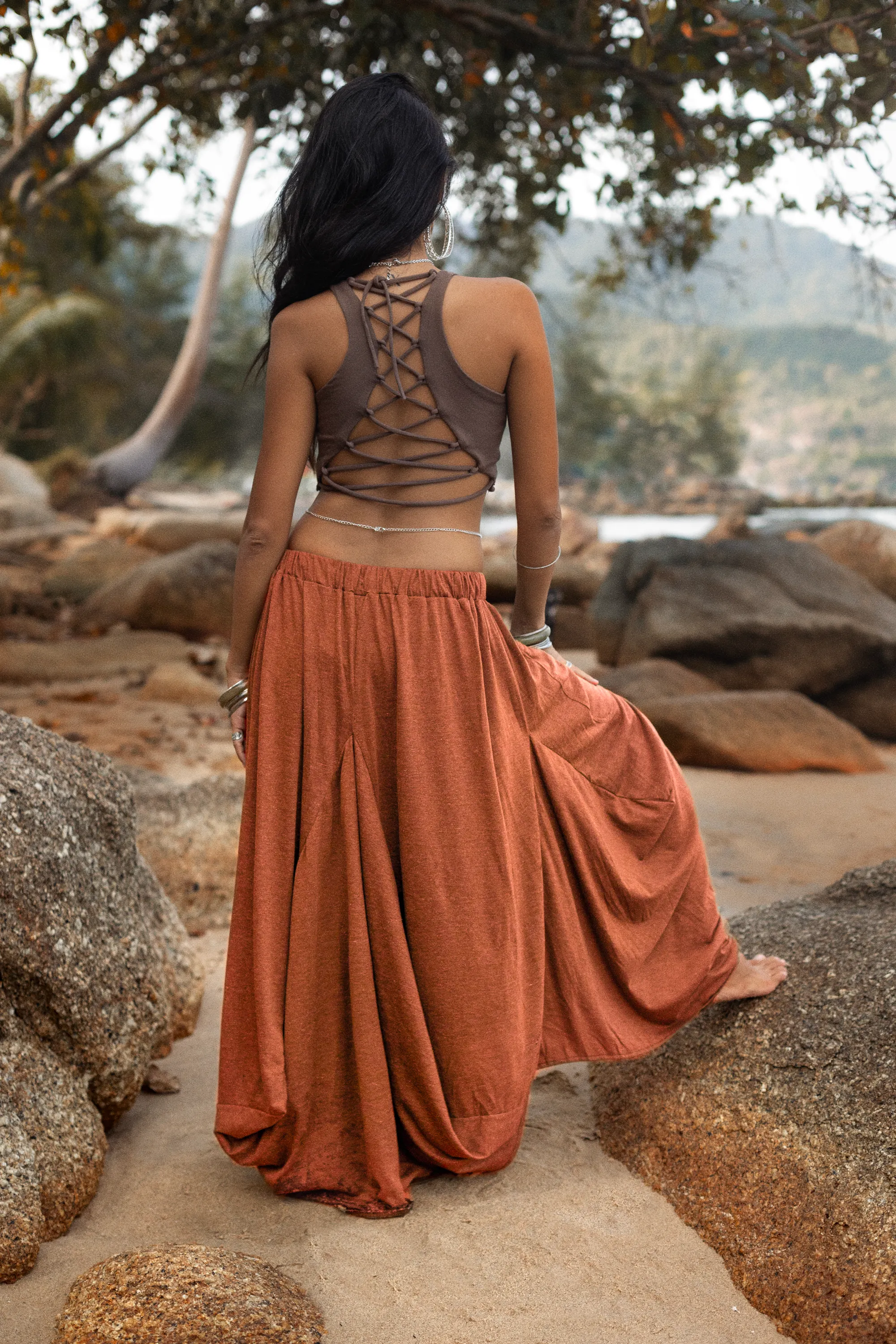 Boho Maxi Skirt Nariya Orange