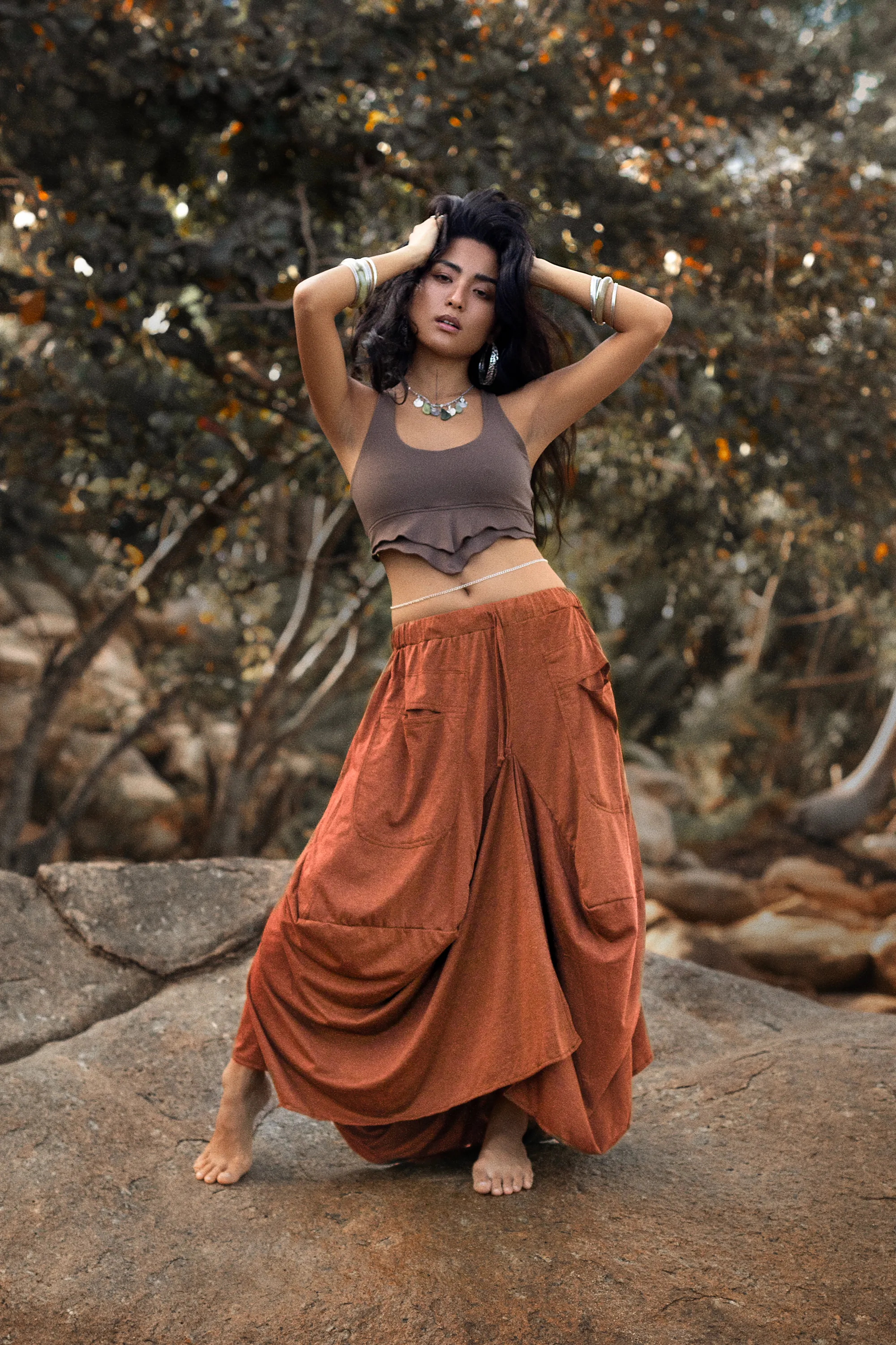 Boho Maxi Skirt Nariya Orange