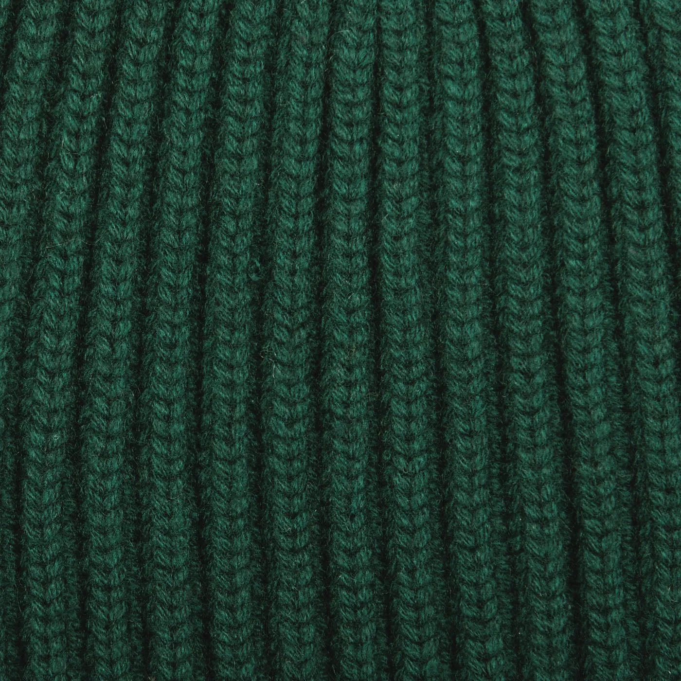 Bottle Green Cashmere Ribbed Short Beanie