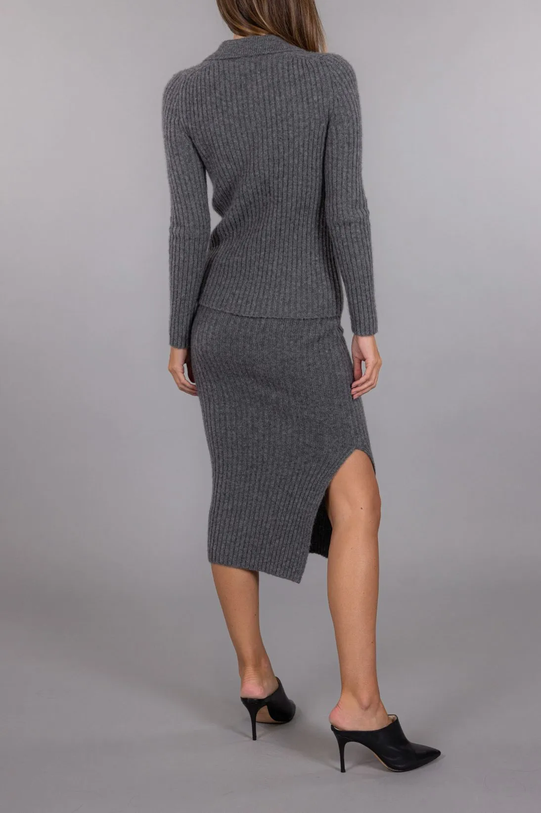 BOUCLE RIBBED SKIRT