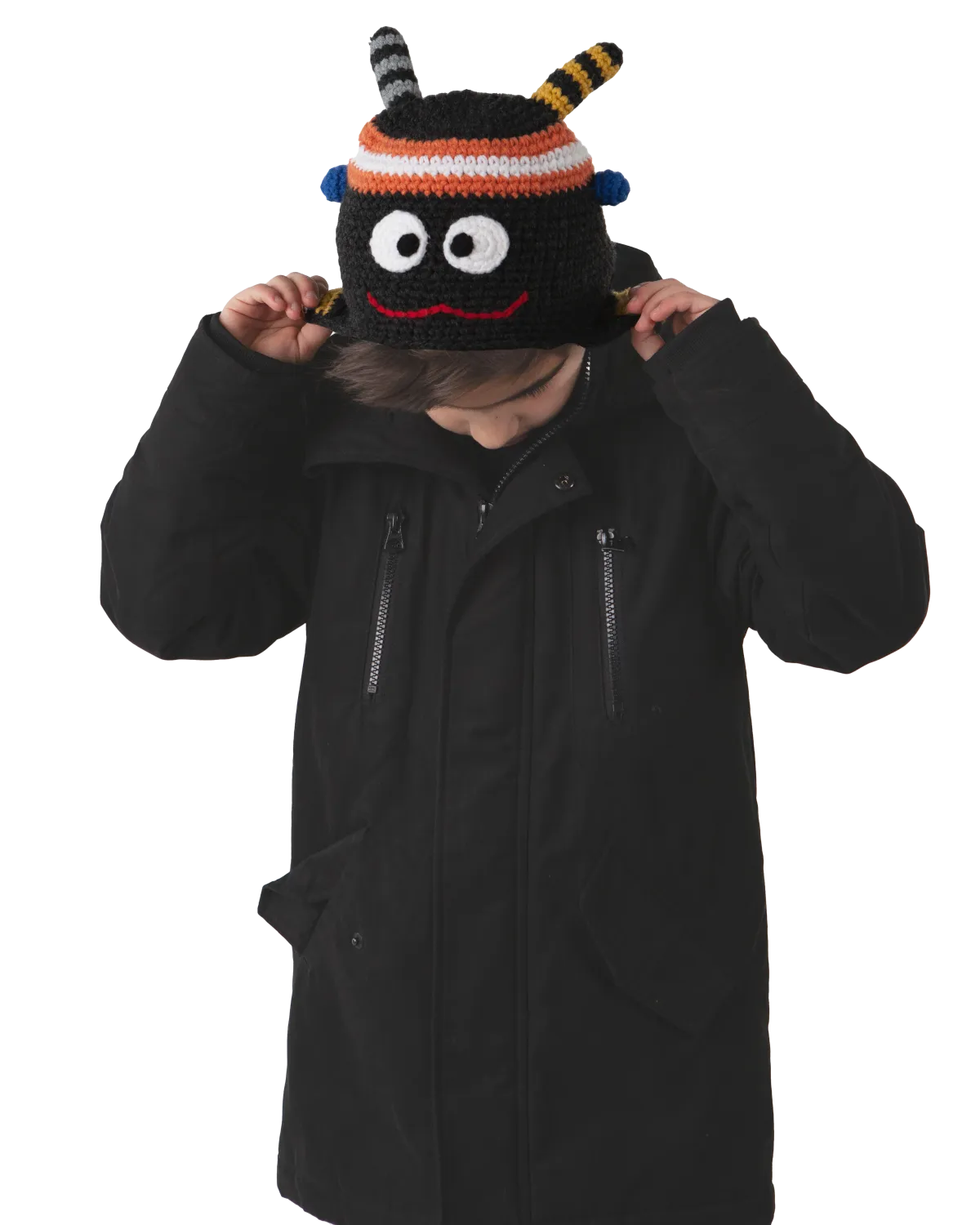 Boys Monster Beanie in Orange