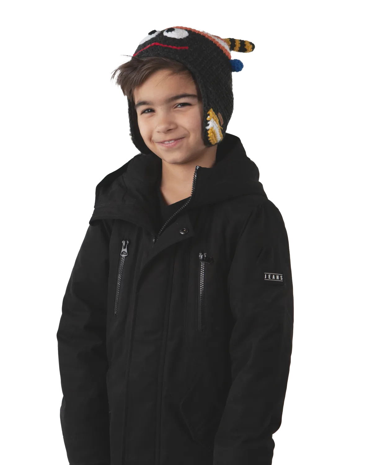 Boys Monster Beanie in Orange