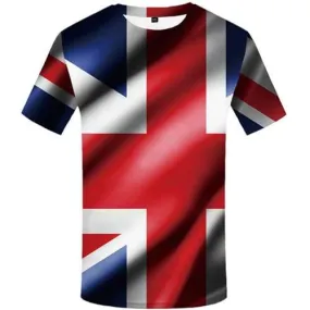 British Flag T shirts Men United Kingdom Tshirt Printed Art T shirts Funny Harajuku T-shirts Graphic Gothic T-shirts 3d