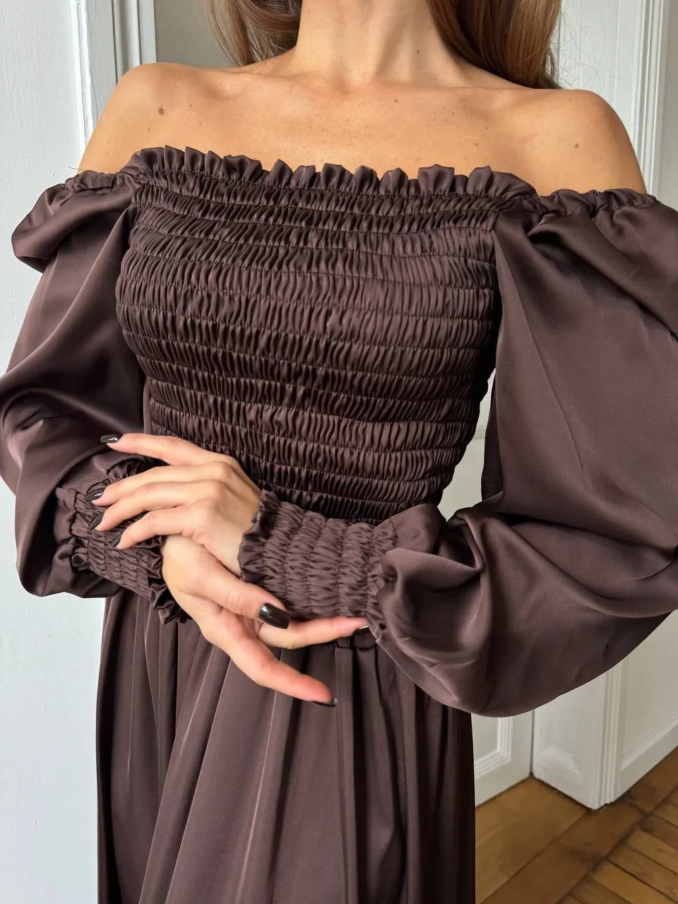 Brown maxi dress “Celeste”