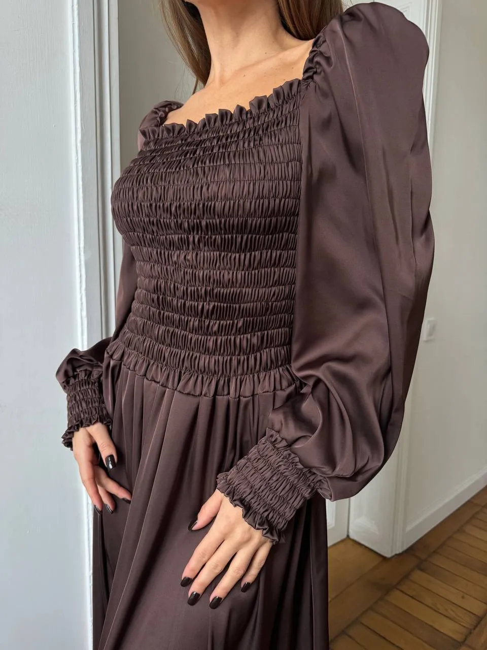 Brown maxi dress “Celeste”